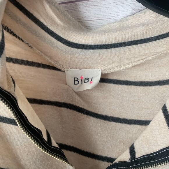 Bibi Pullover Long Sleeve Shirt Quarter Zip Color Block Camo Stripe Size Medium - Picture 8 of 12